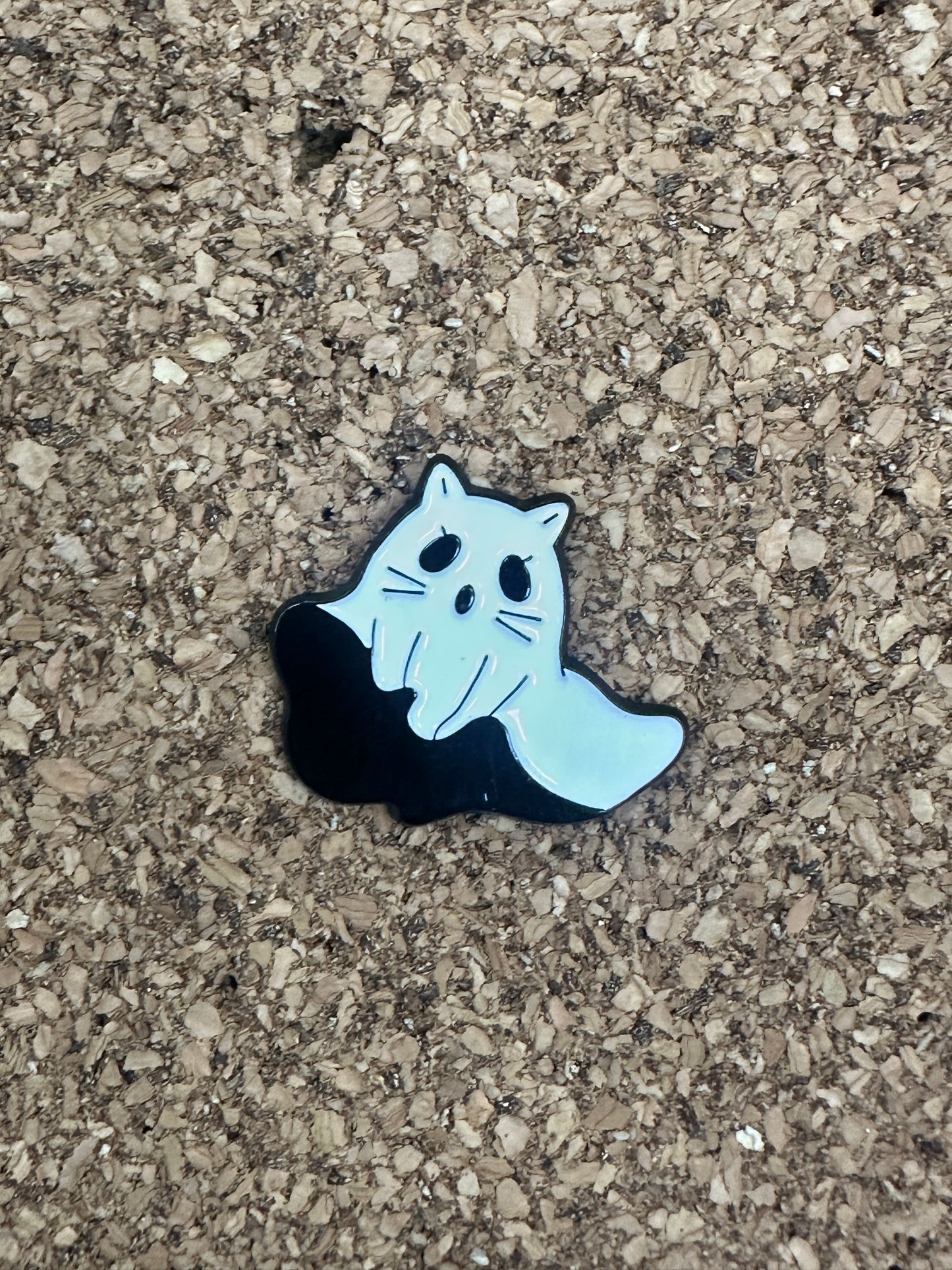 Ghost Cat Pin Badge