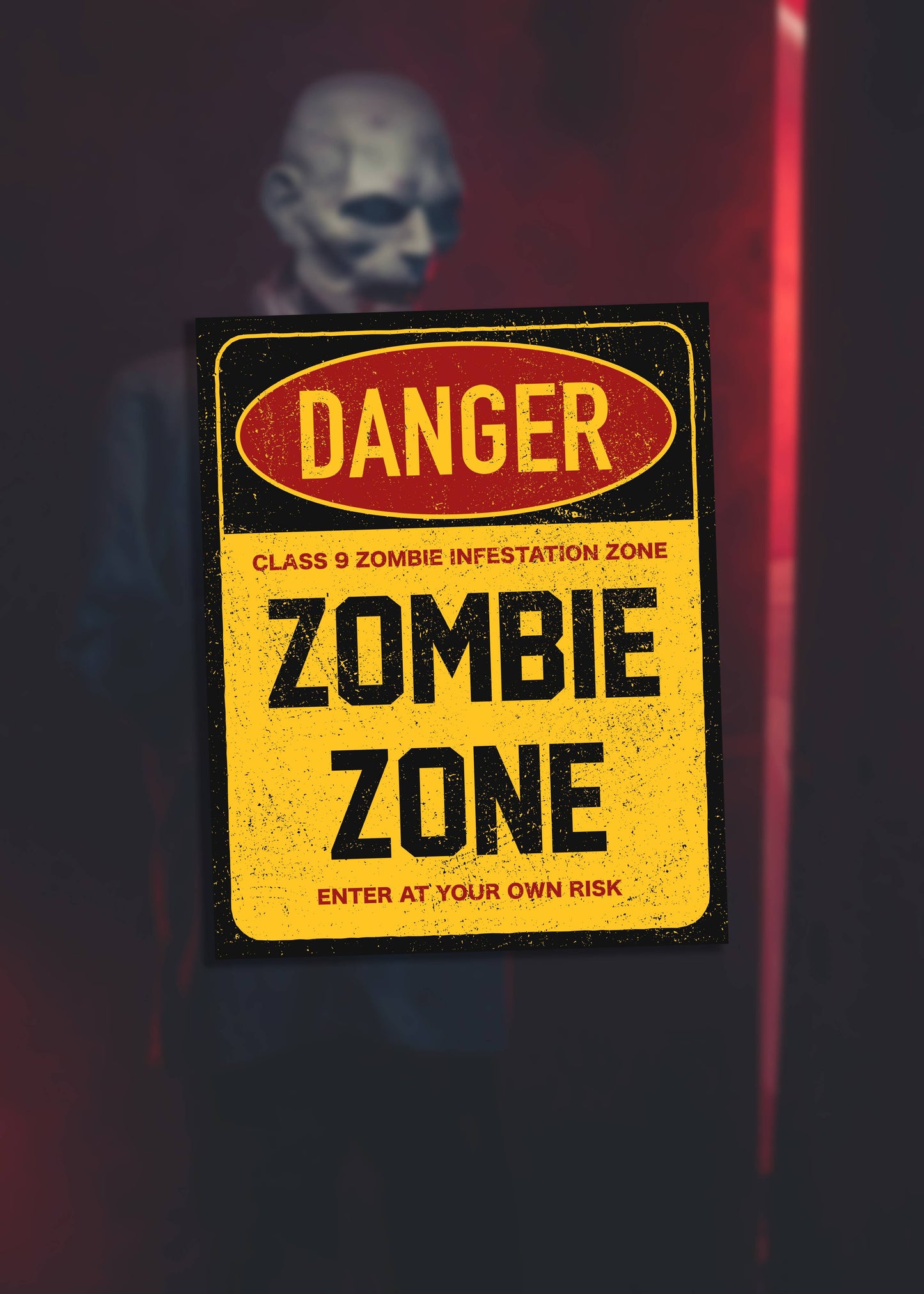 Zombie Zone Danger - Metal Sign Plaque