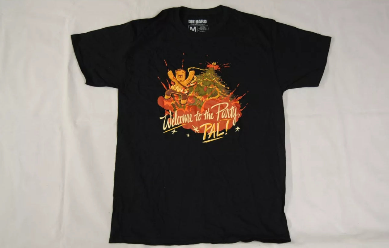 Die Hard Welcome To The Party Pal Gingerbread Man Black Tshirt