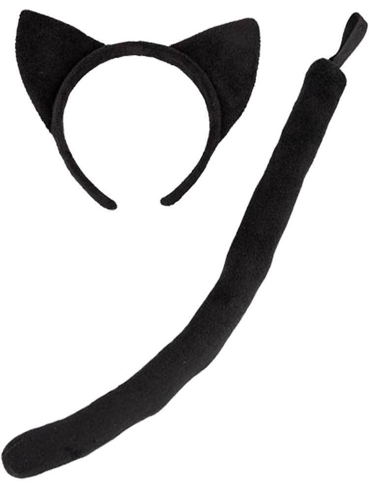 Halloween Black Cat Headband and Tail Dress Up Set