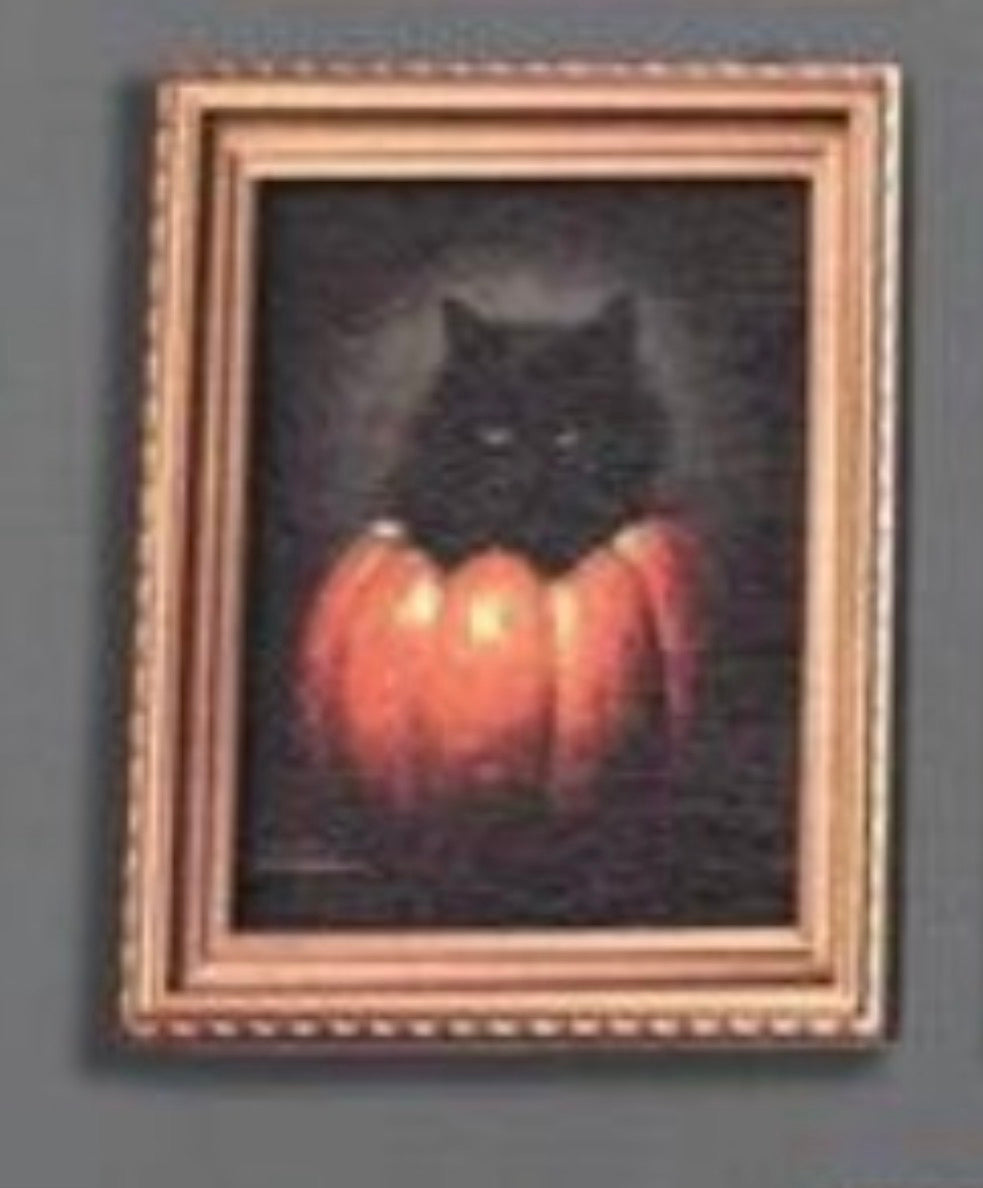 Cat in Pumpkin Mini Print Fridge Magnet