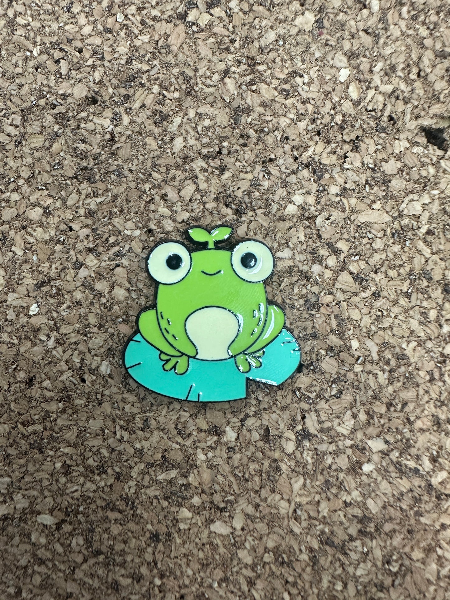 Frog On A Lily Pad Pin Badge