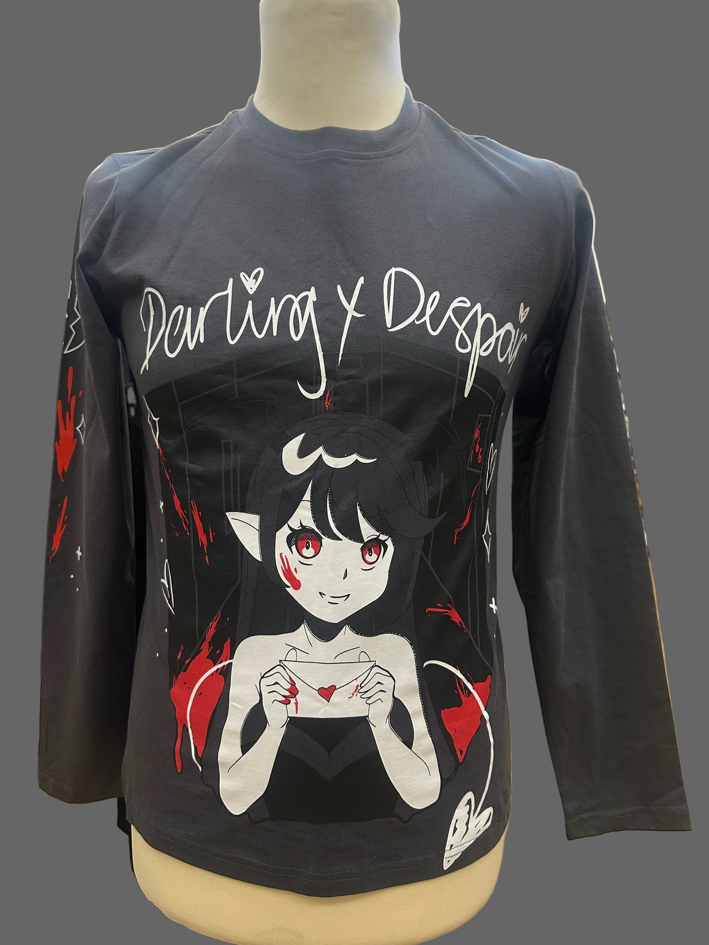 Darling Despair Bloody Girl Black Long Sleeve Shirt