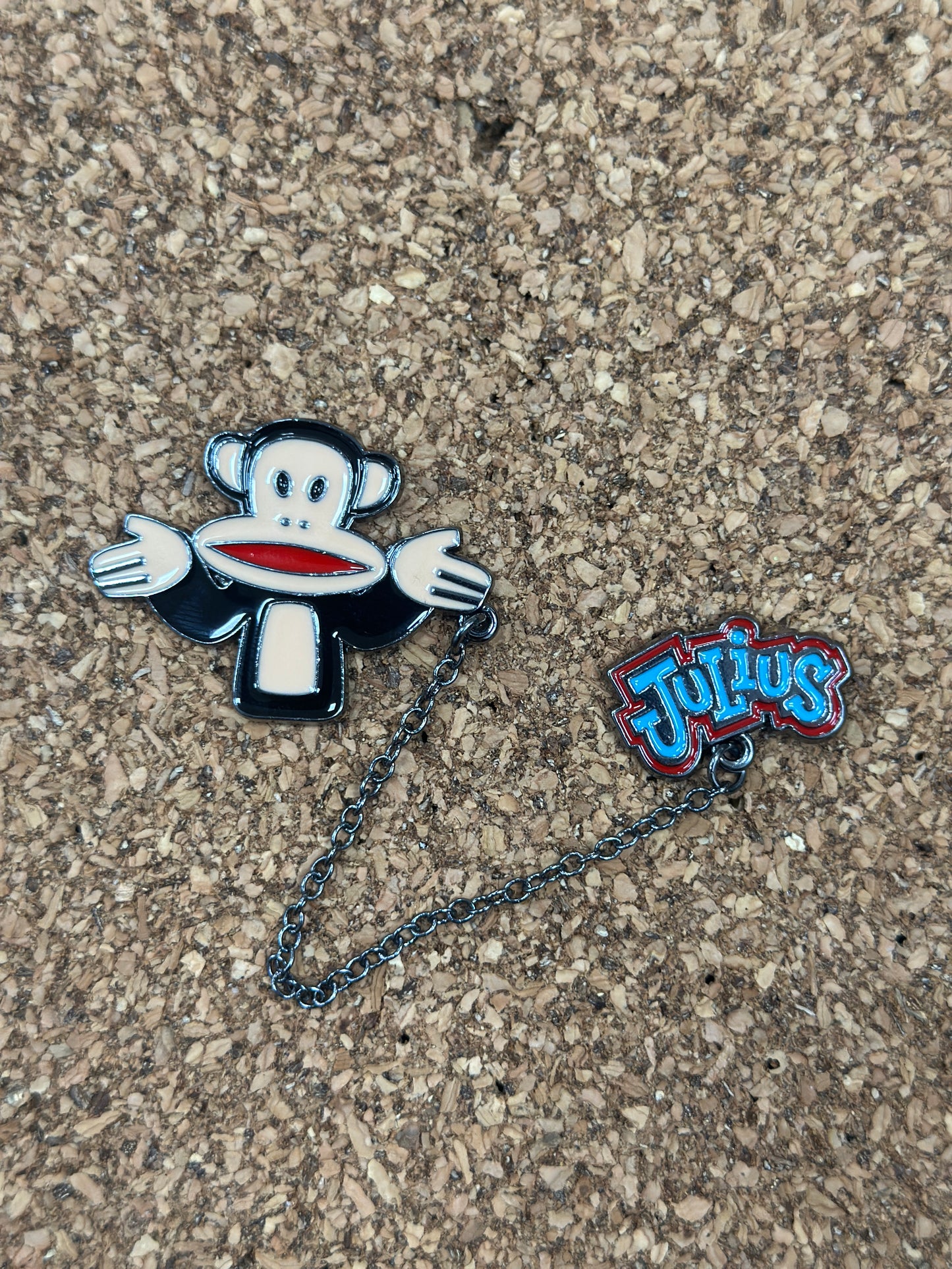Paul Frank Shrugging Julius Two Part Pin Badge