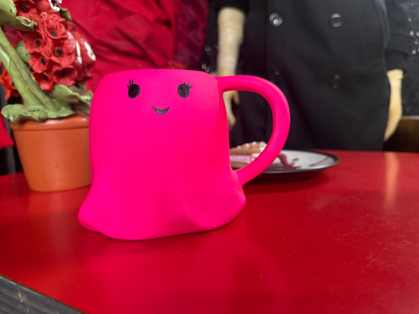 Neon Pink Ghost Soft Feel Mug