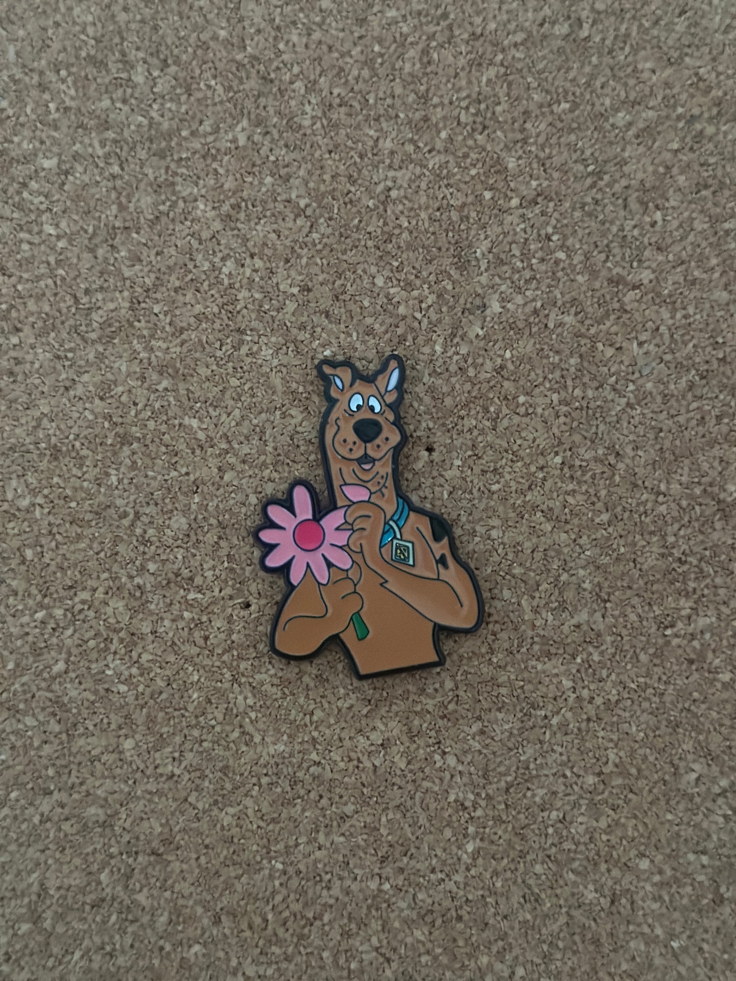 Scooby Doo With Flower Pin Badge