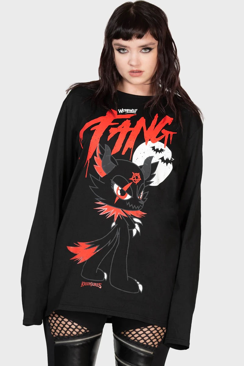 Werewolf: Fang Kreeptures Long Sleeve Top (Unisex) by Killstar