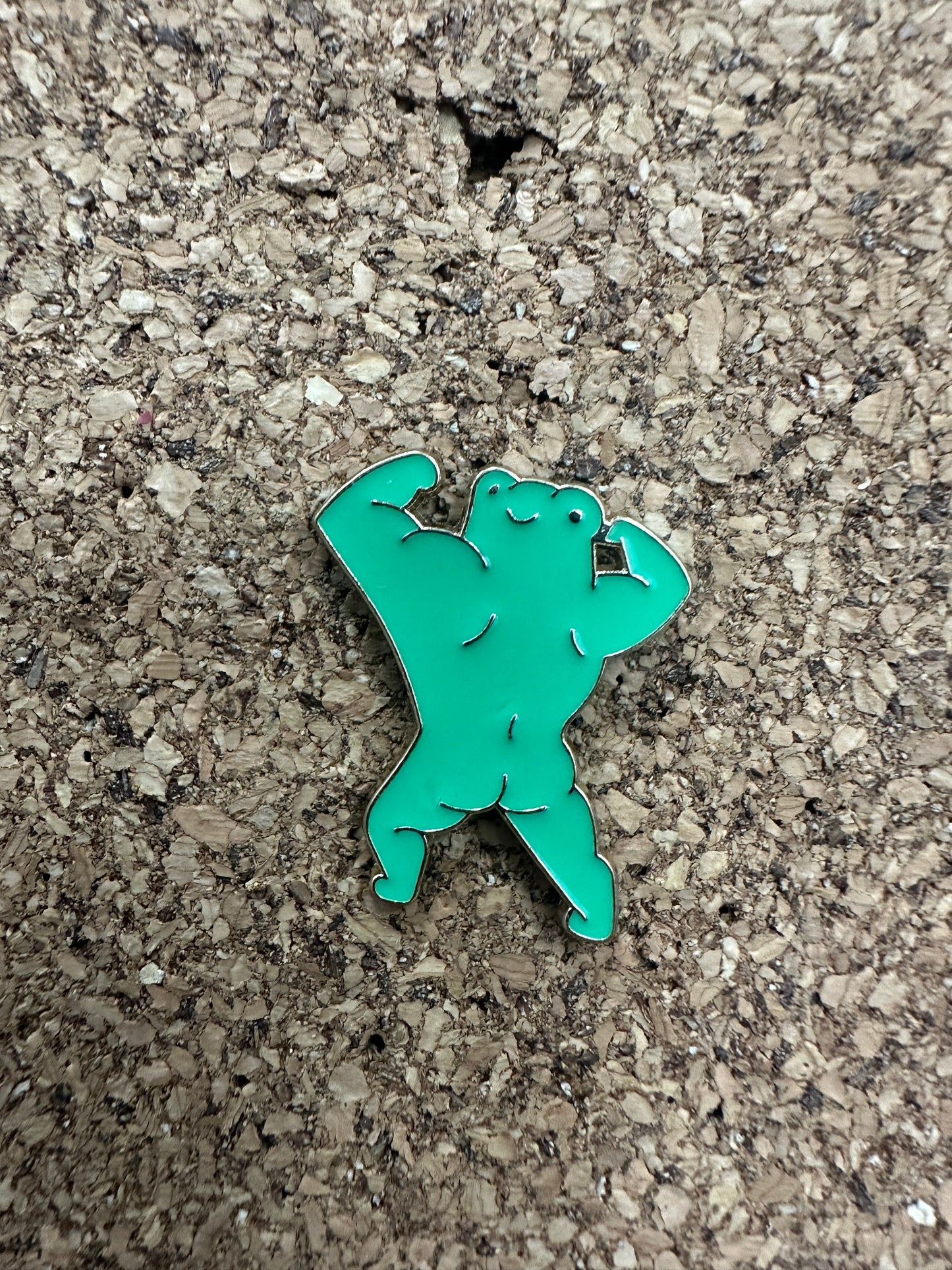 Buff Frog Pin Badge