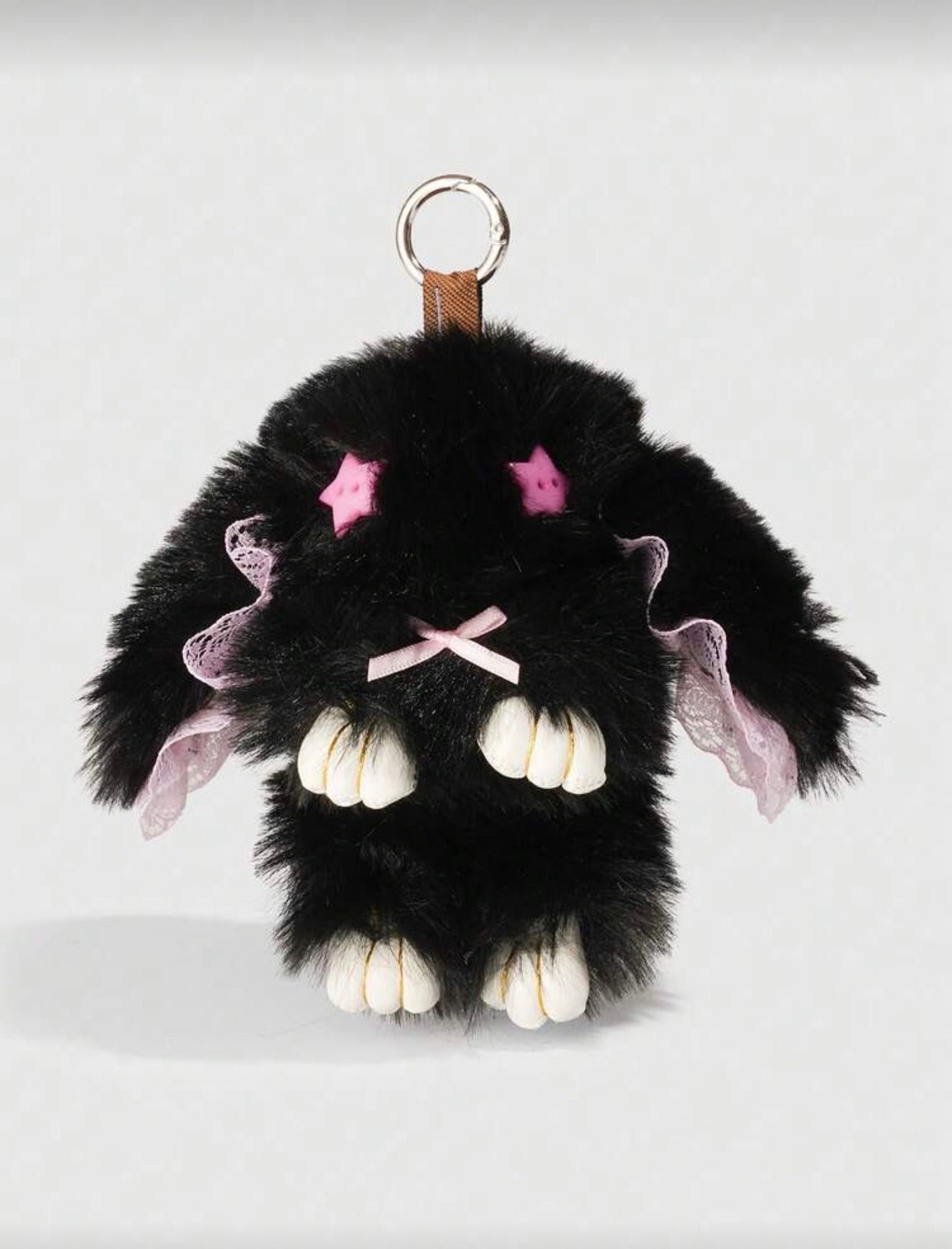 Gothic Lolita Bunny Black Plush Keychain