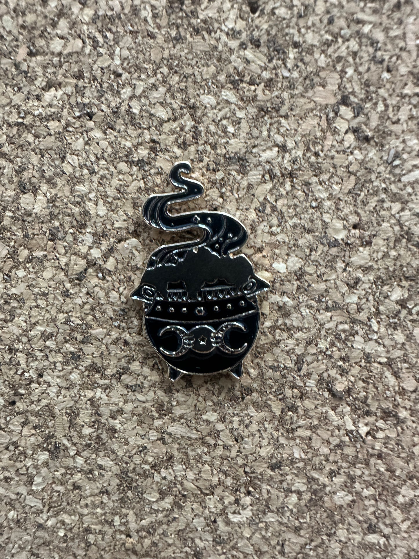 Black Lunar Cauldron Pin Badge