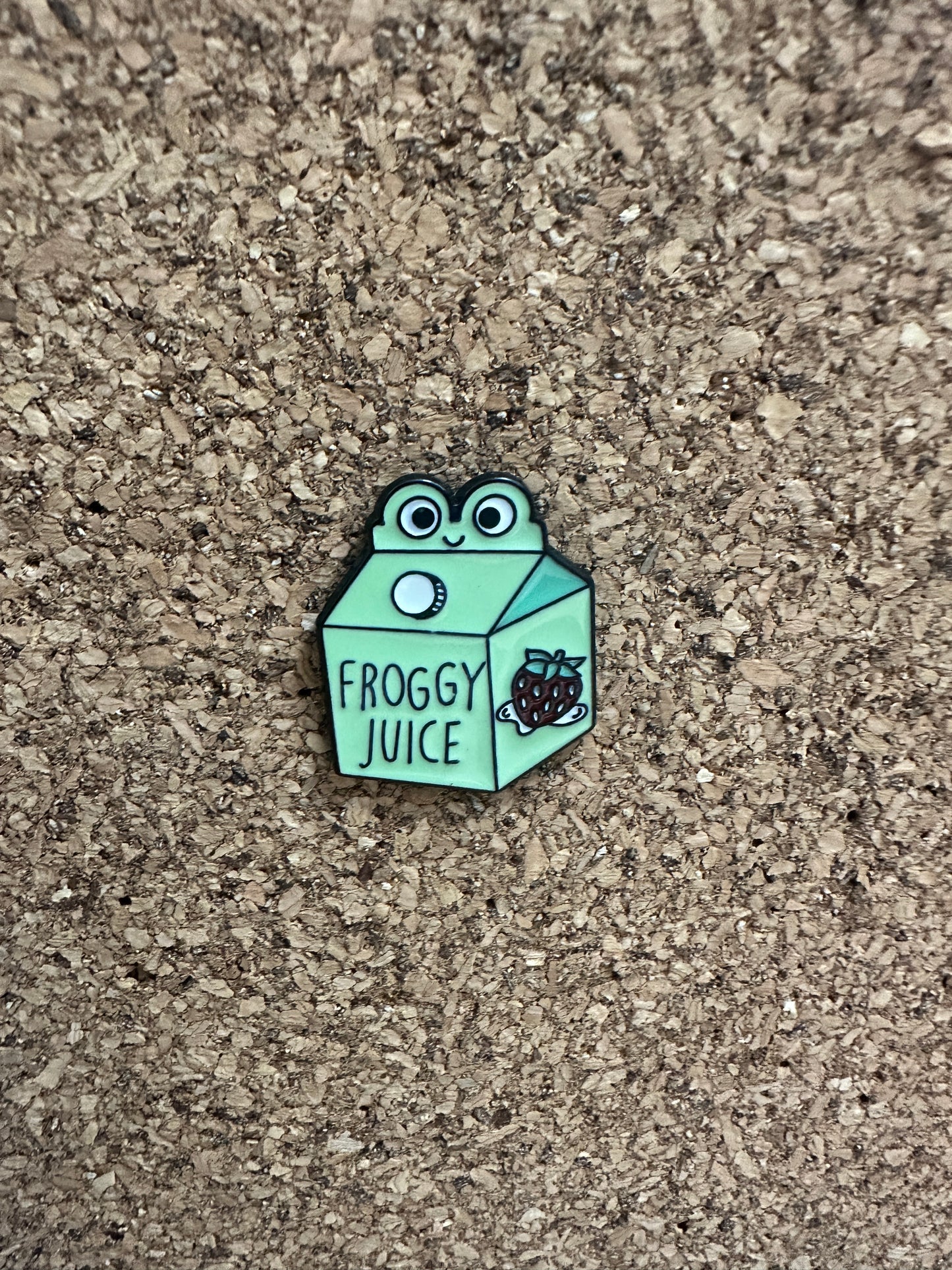 Froggy Juice Carton Pin Badge