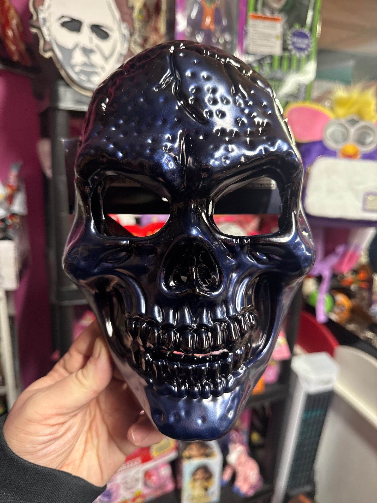 Halloween Glitter Blue Skull Mask