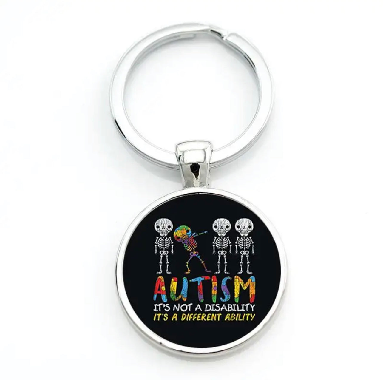 Autism Charity Glass Dome Keychains
