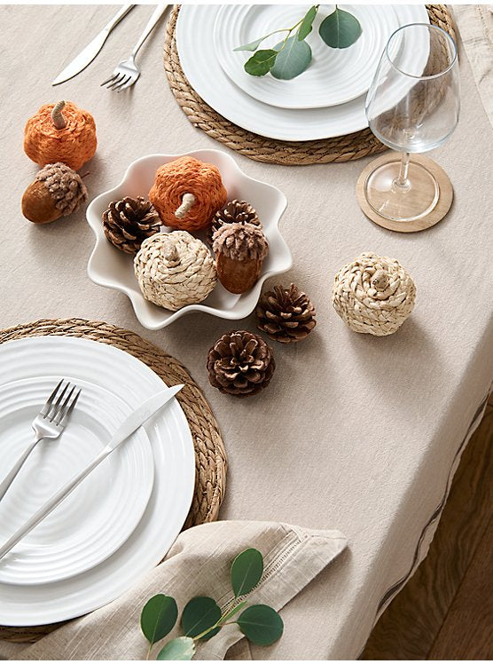 Mixed Fabric Pumpkin & Acorn Decorations