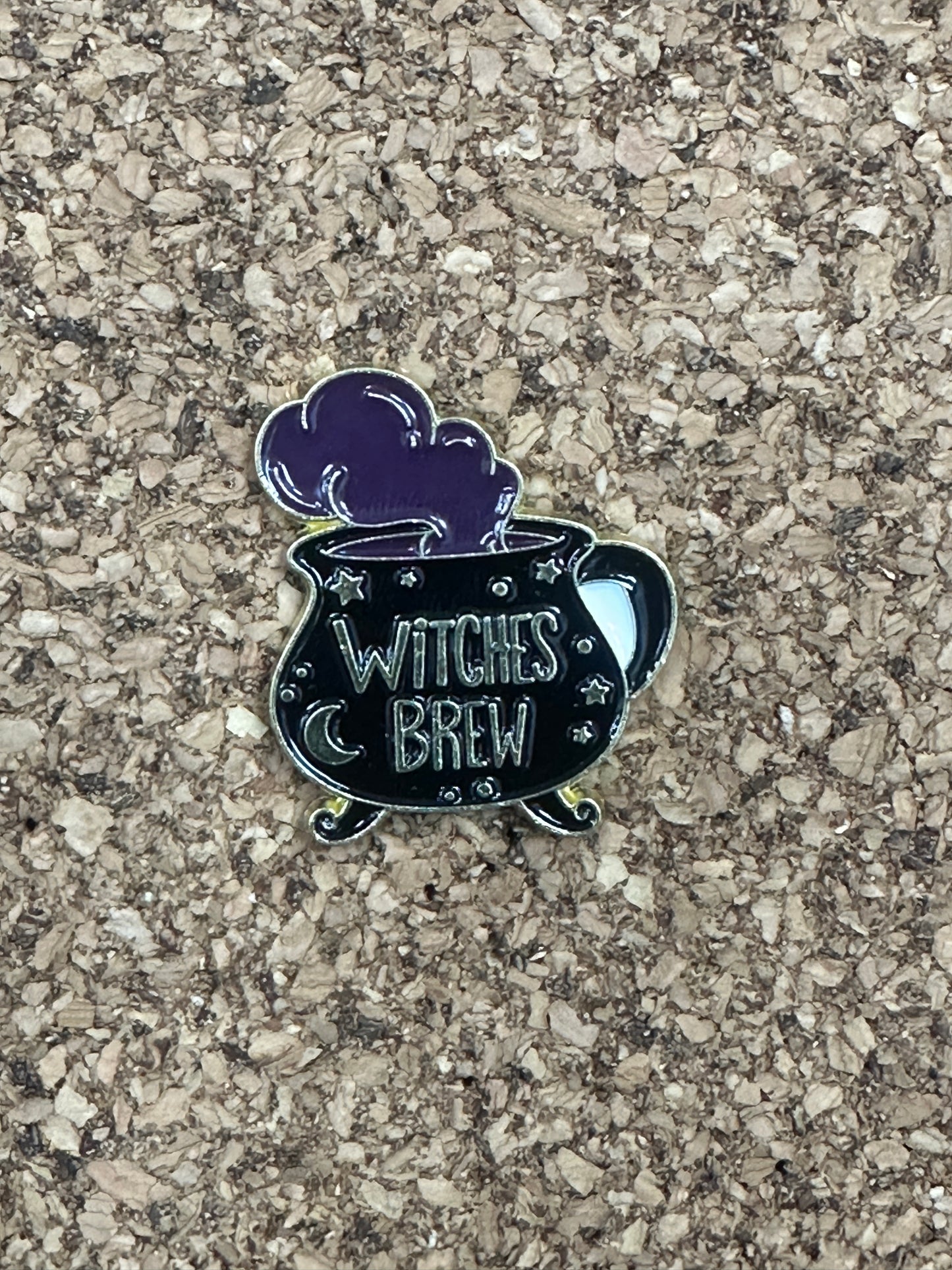 Witches Brew Smoking Cauldron Pin Badge