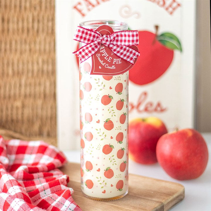 Apple Print Apple Pie Scented Glass Tube Candle