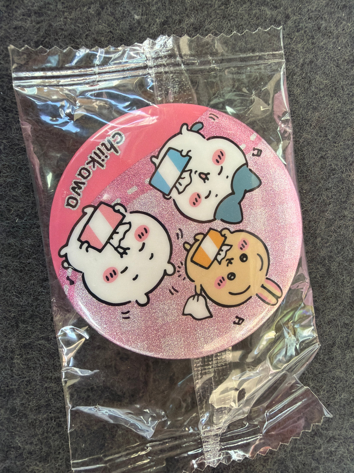 Chiikawa Trio Pink Badge