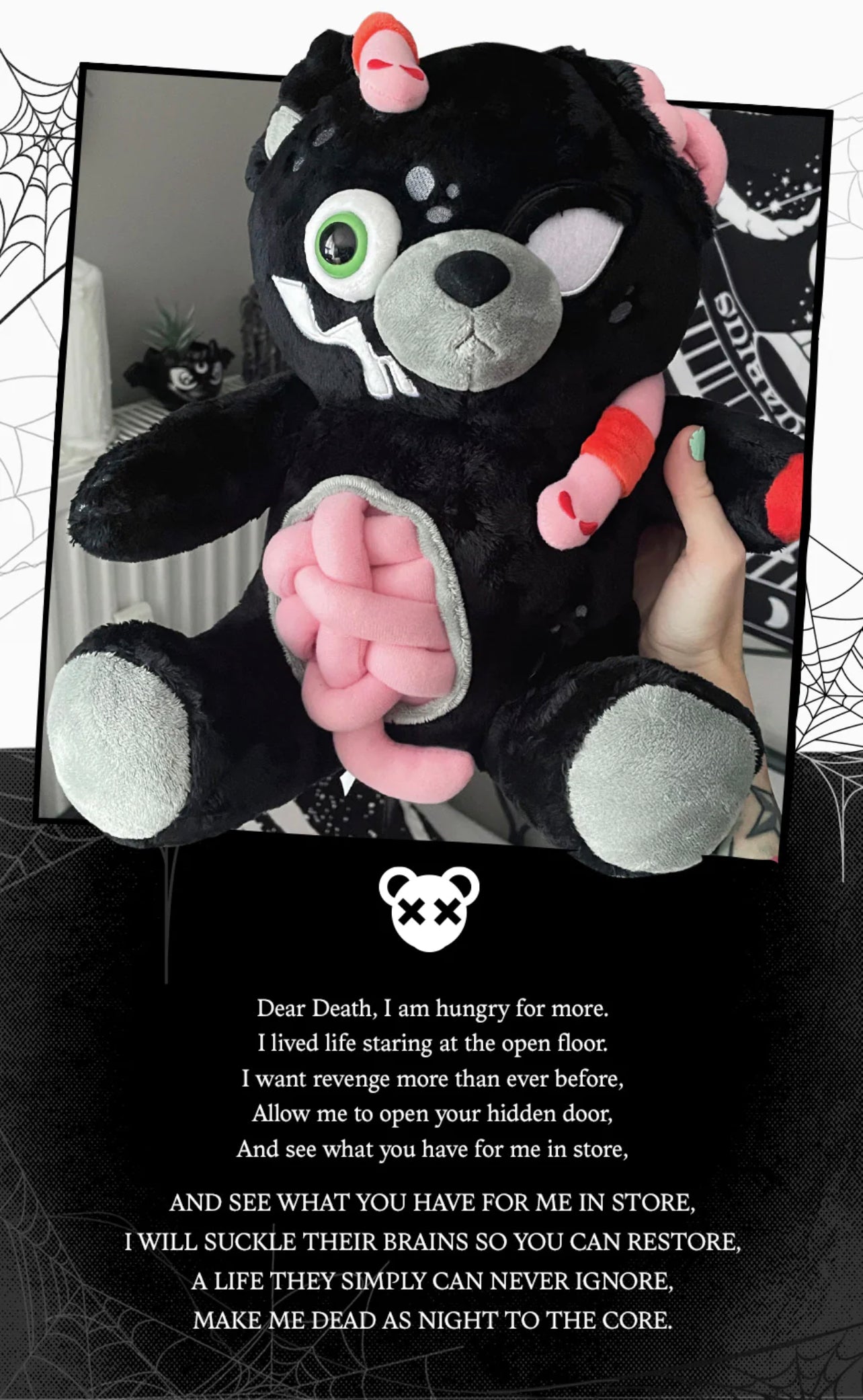 Undead Teddy: Dead as Night Plush Kreeptures by Killstar