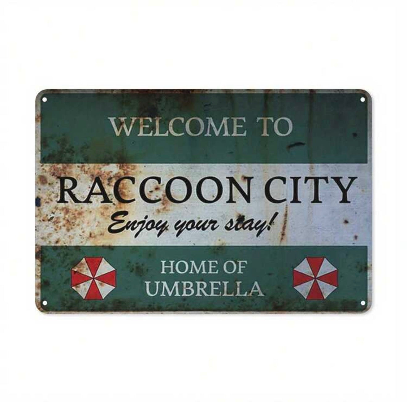 Resident Evil Welcome to Raccoon City Metal Sign