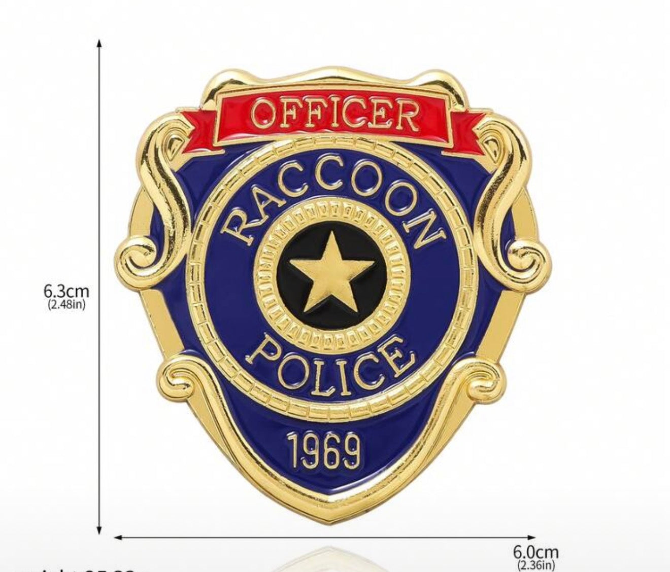 Resident Evil Raccoon Police Officer Badge