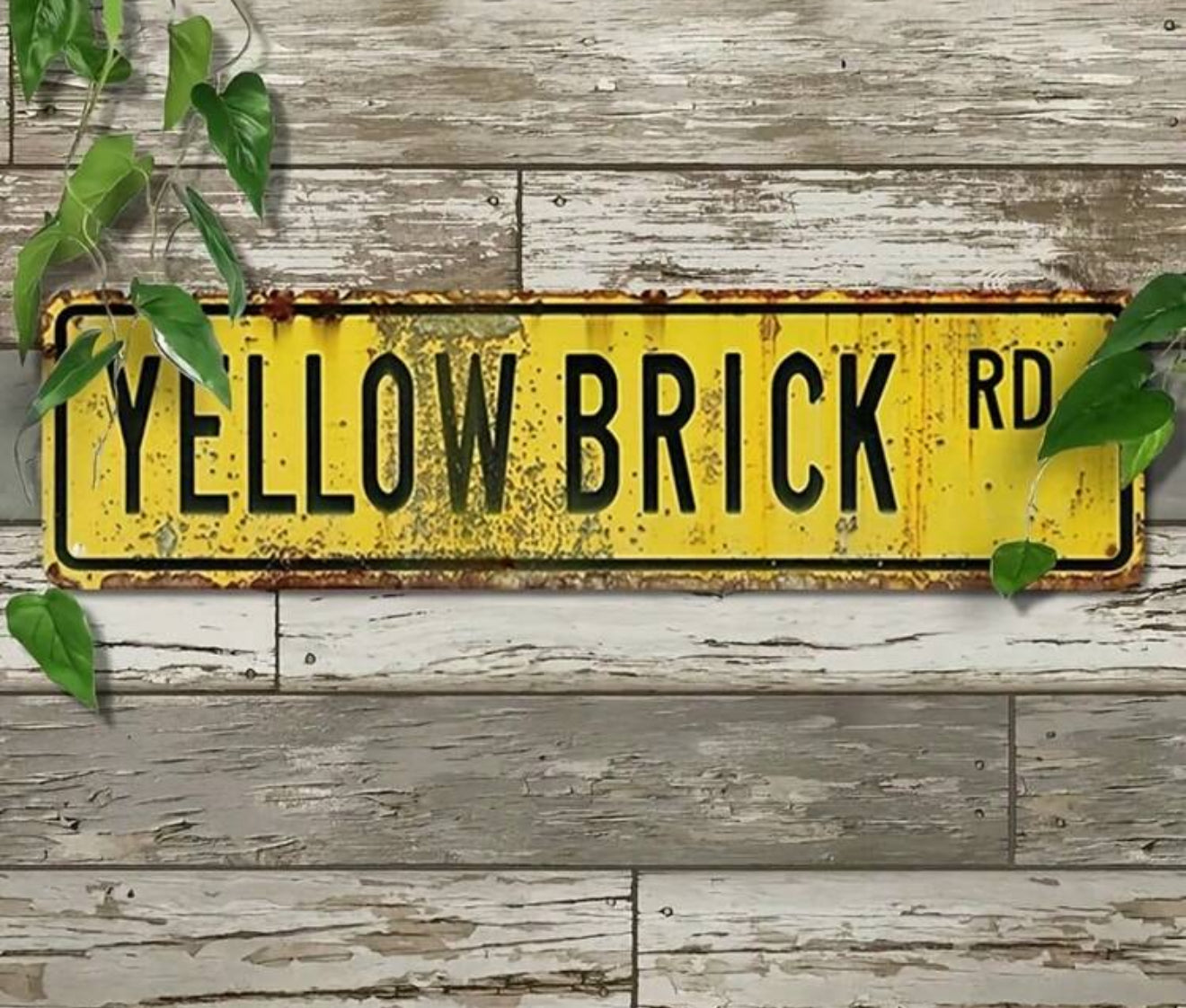 Yellow Brick Road Metal Sign