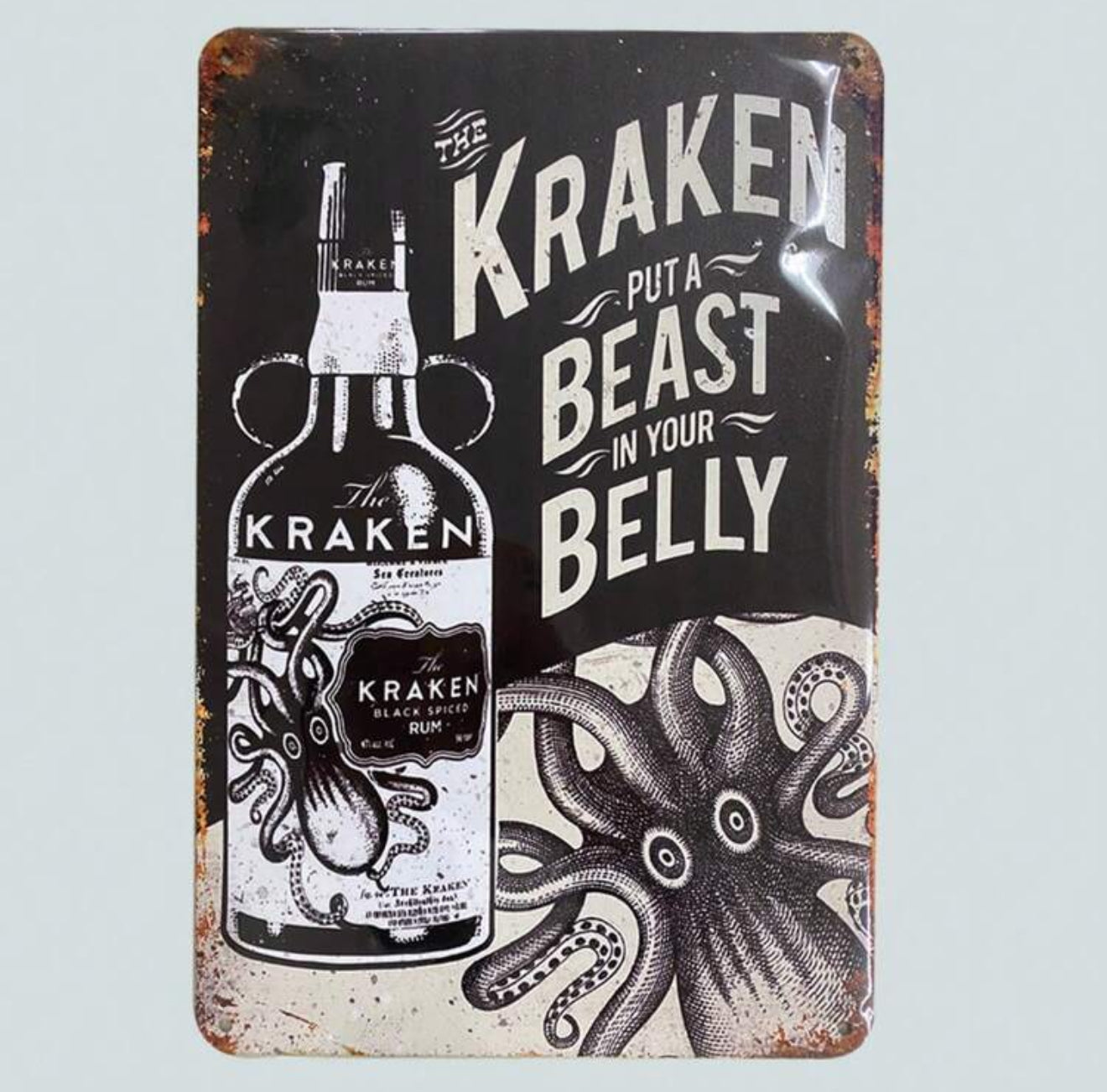 Kraken Metal Sign