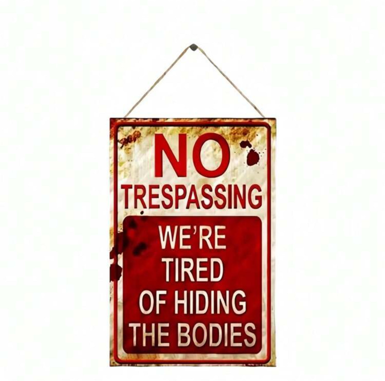 No Trespassing Wood Hanging Sign