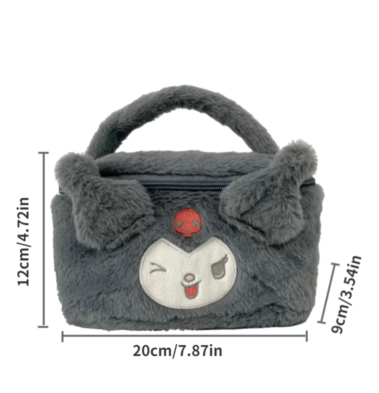 Kuromi Grey Plush Bag