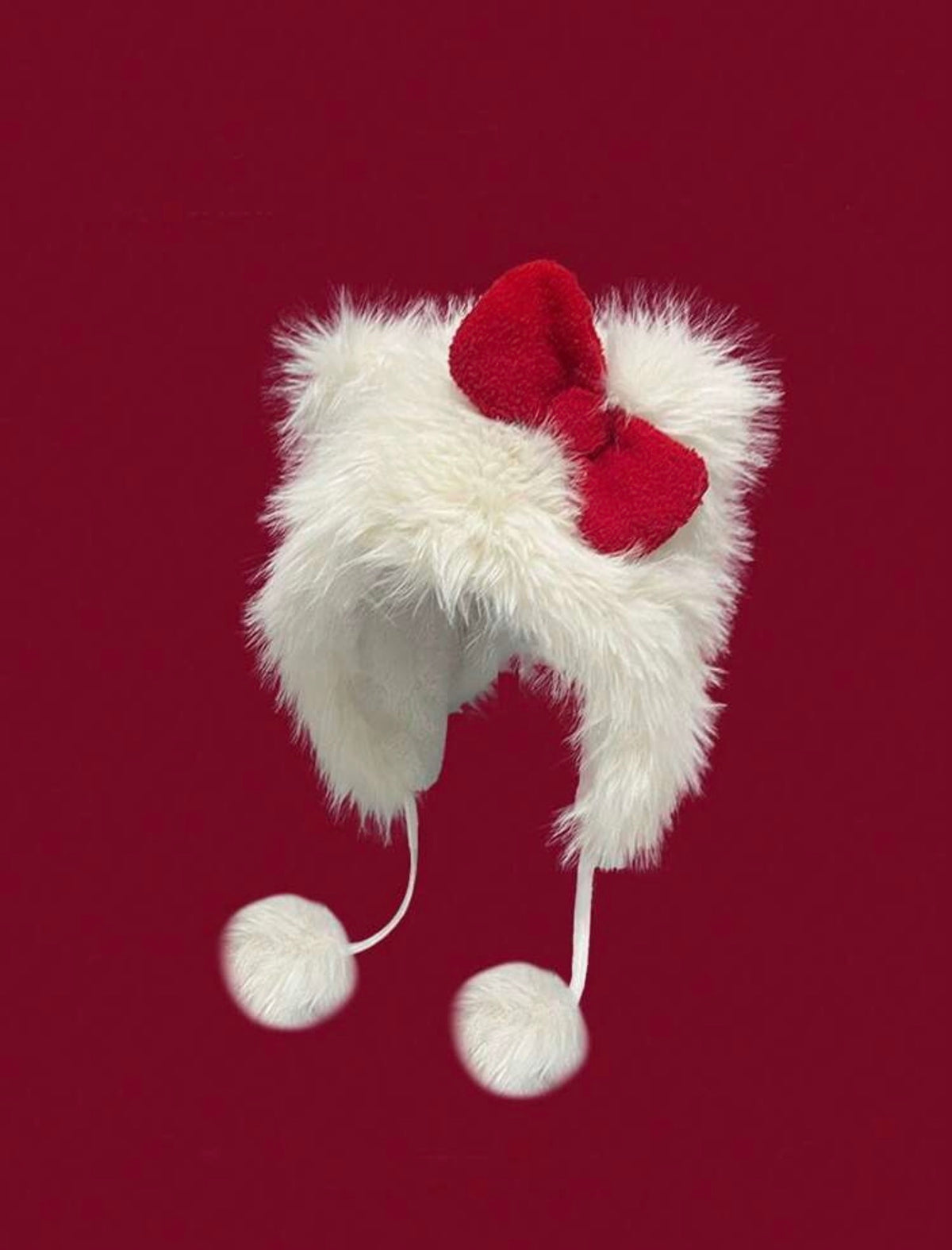 Kitty Bow Fluffy Hat