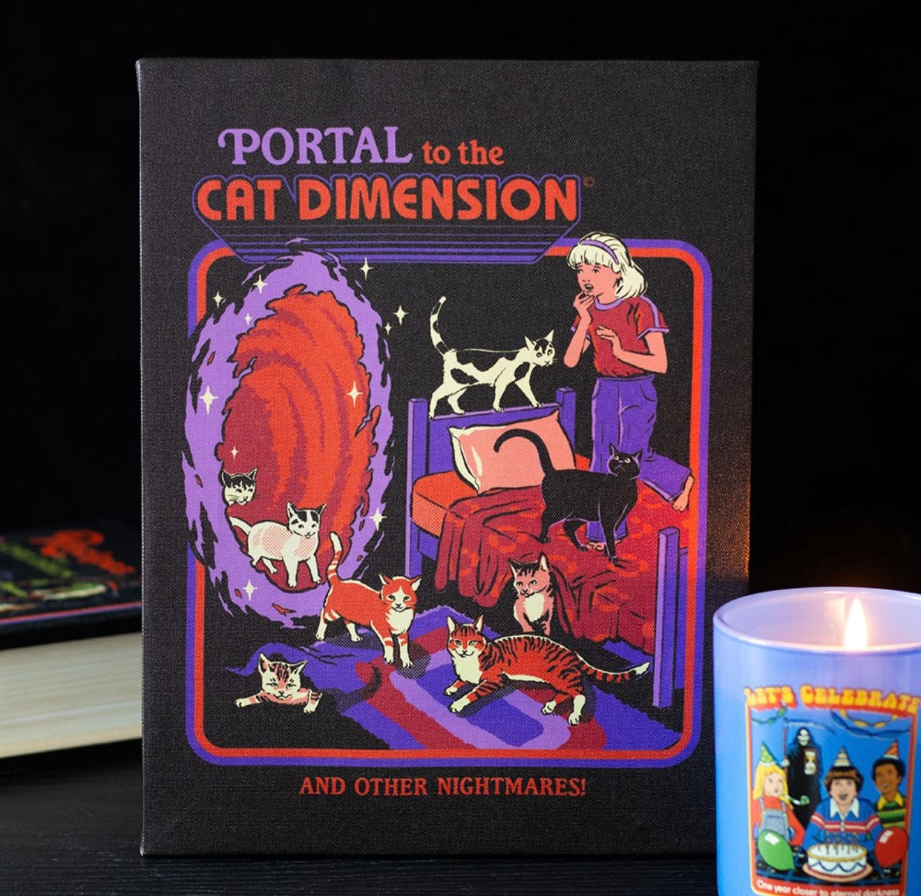 Portal to the Cat Dimension Canvas Plaque by Steven Rhodes