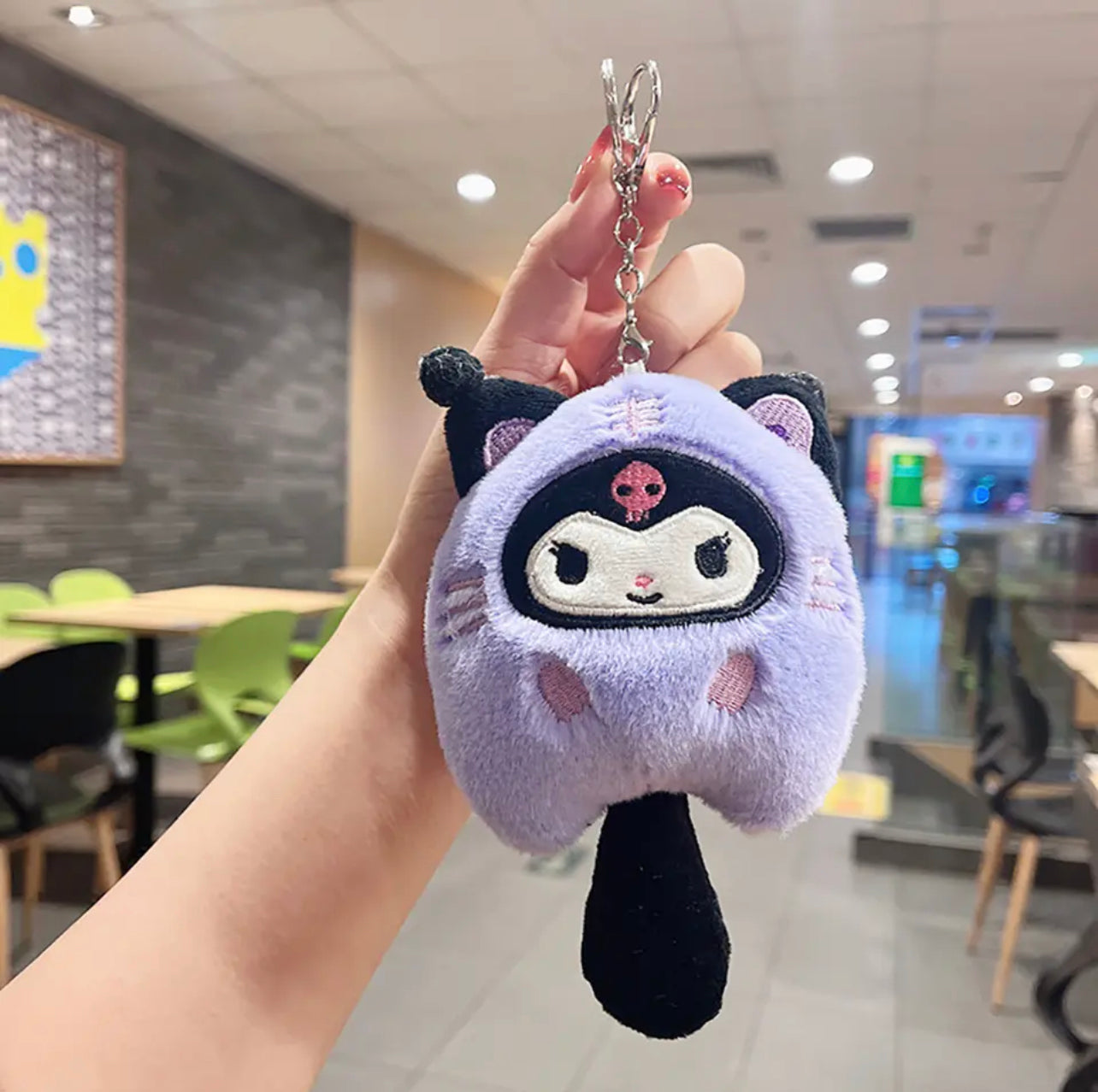 Kuromi Cat Cosplay Plush Keychain