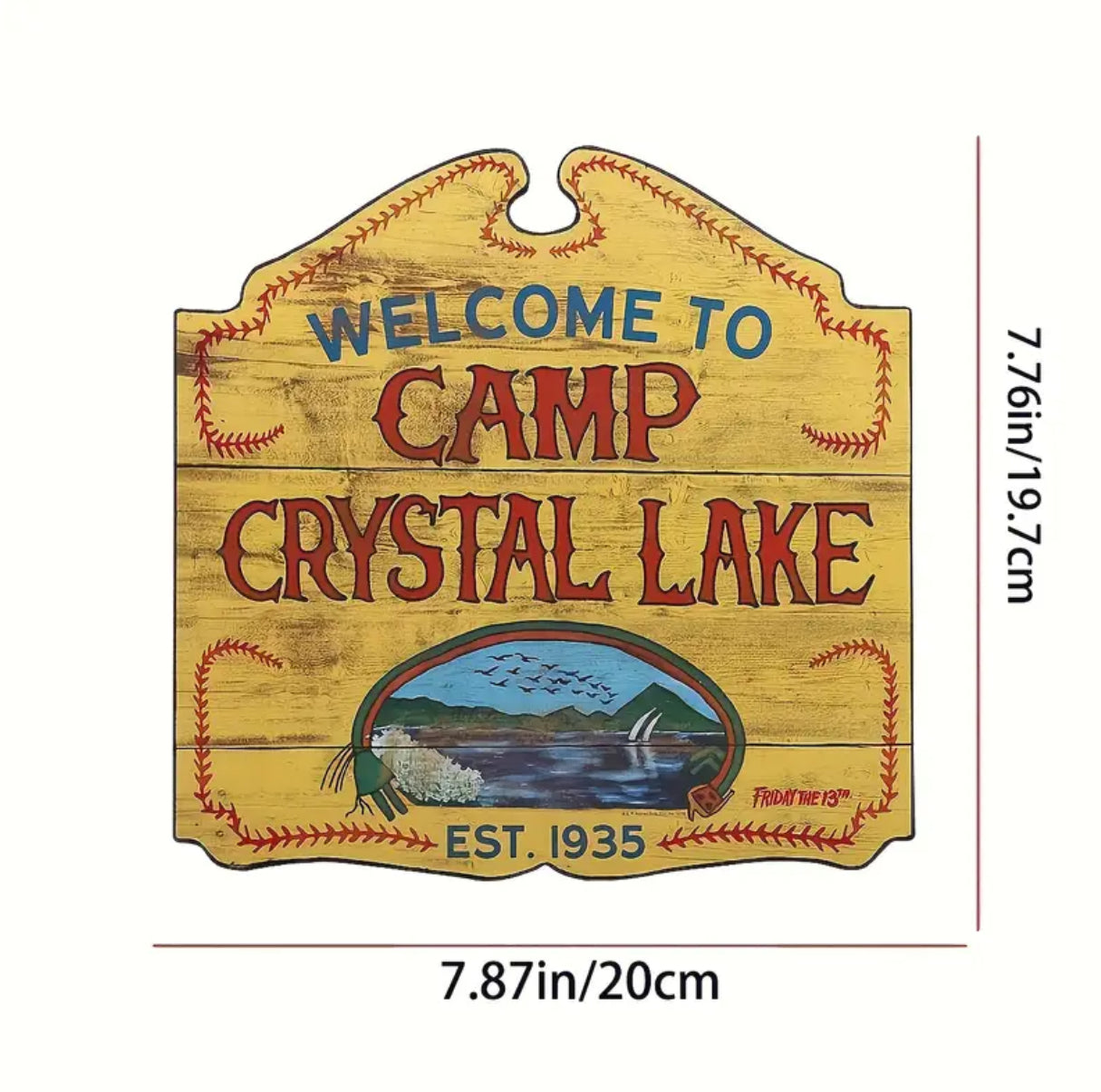 Camp Crystal Lake Wooden Sign