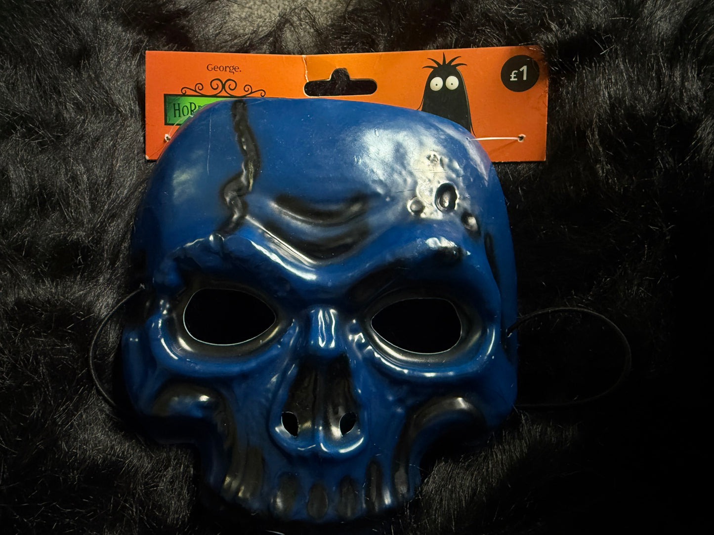 Halloween Kids Blue Half Skull Mask