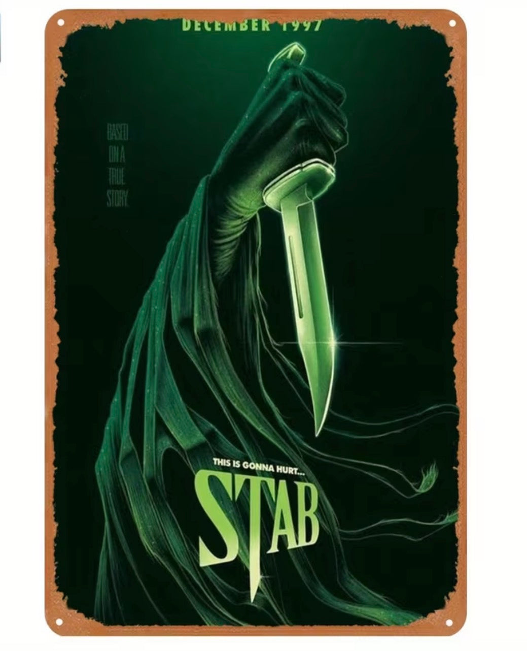 Scream Stab! Wooden Sign