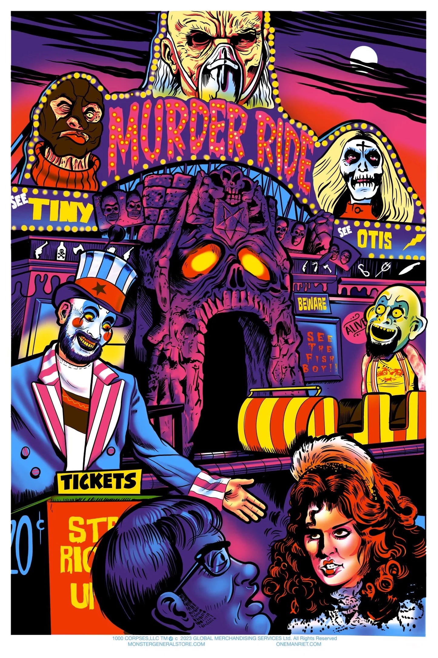 House Of 1000 Corpses Flocked Black Light Poster