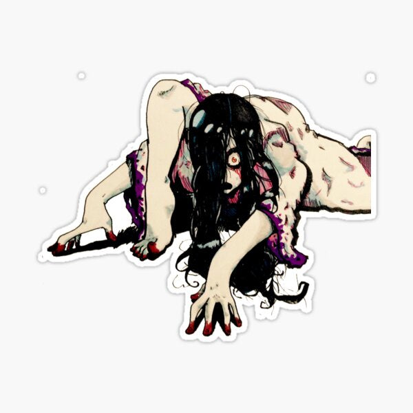 Ju-On: The Grudge Artist Parody Waterproof Sticker