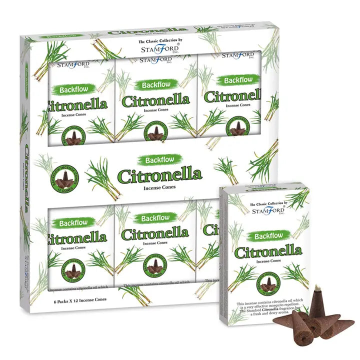 Citronella Backflow Incense Cones 6 Packs x 12 Cones