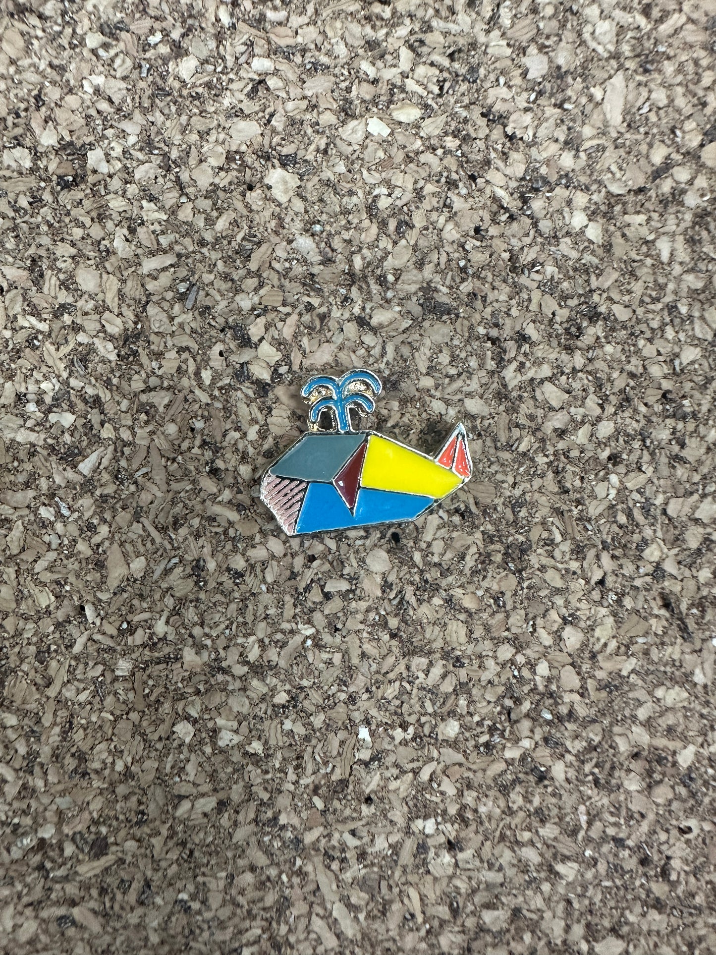 Geometric Whale Pin Badge