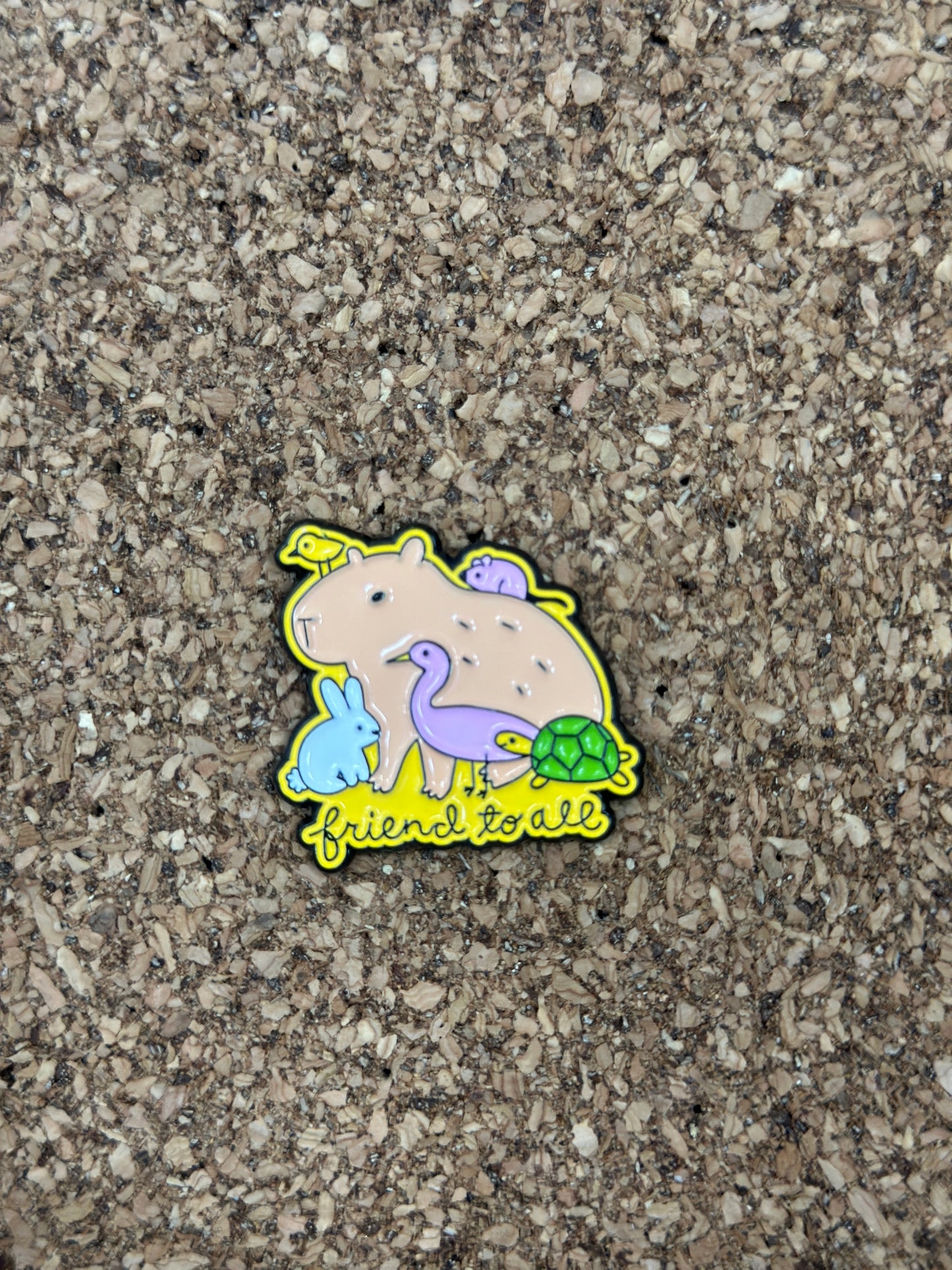 Capybara Friend To All Pin Badge
