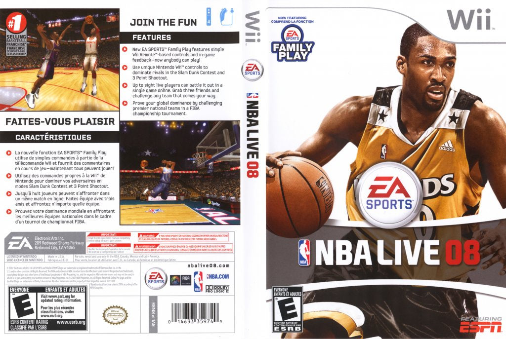 NBA Live 08 Nintendo Wii Videogame
