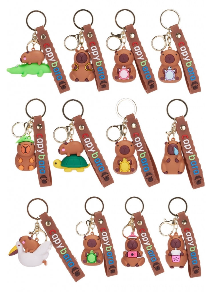 Capybara 3D Keychain with Strap
