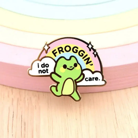 I Do Not Froggin’ Care Pin Badge