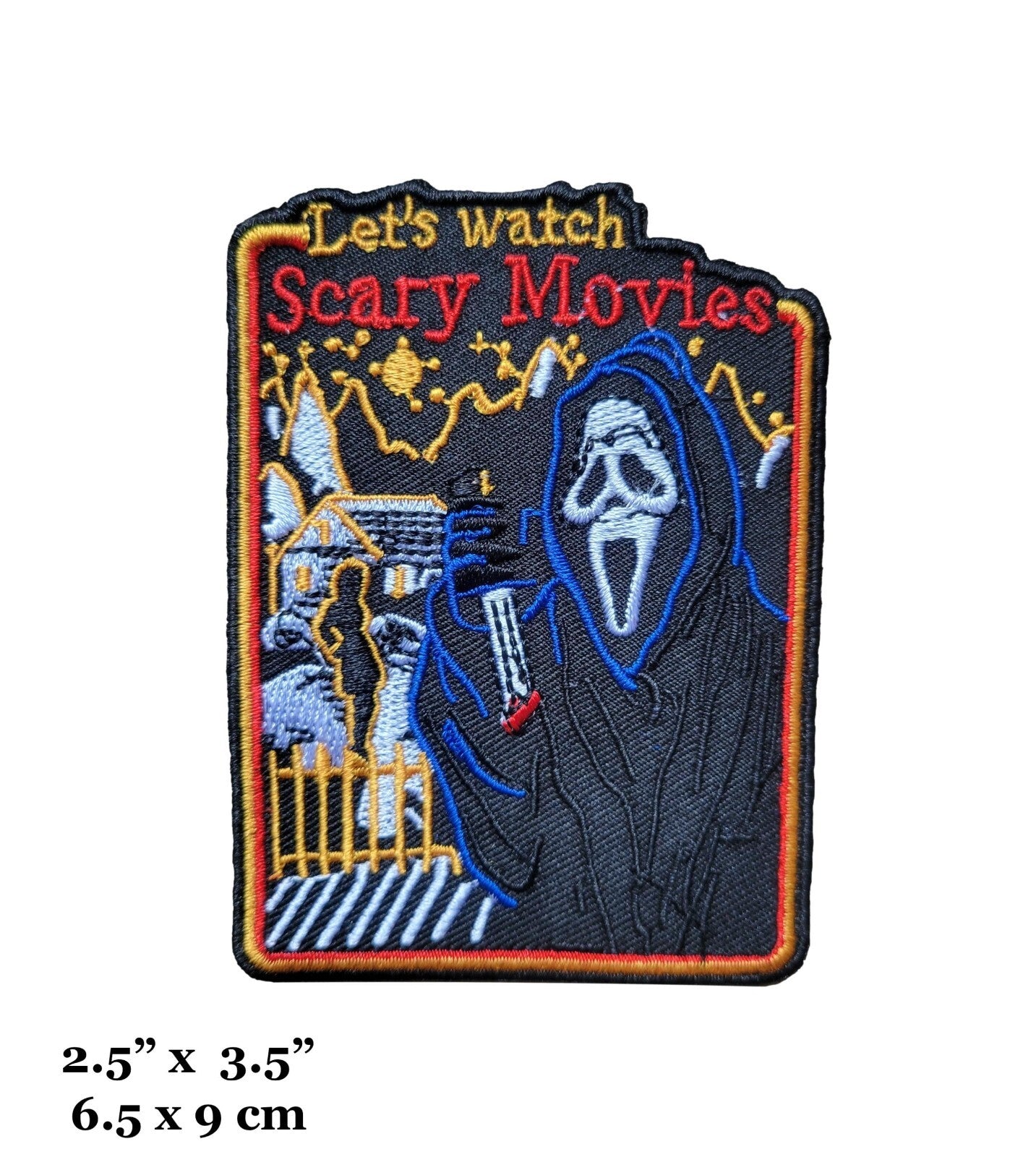 Let’s Watch Scary Movies Iron-on Patch