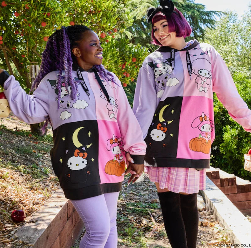 Sanrio Kuromi and My Melody Halloween Hooded Sweatshirt by Loungefly