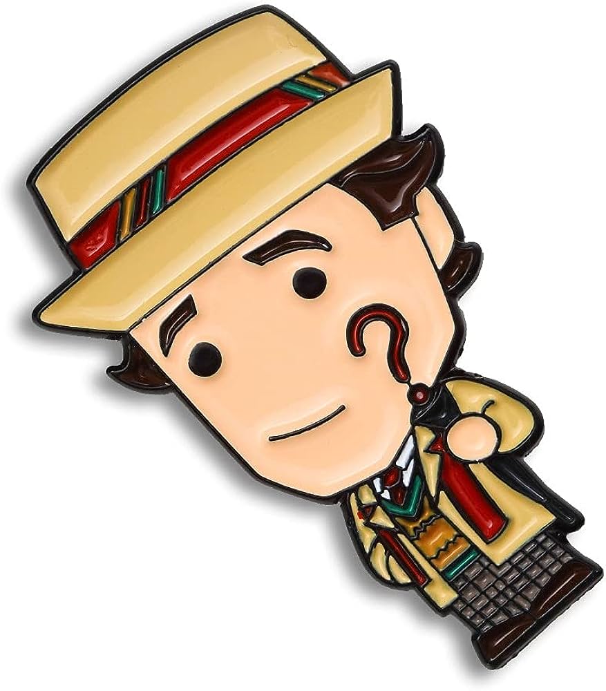 Doctor Who Seventh Doctor with Question Mark Umbrella Pin Badge