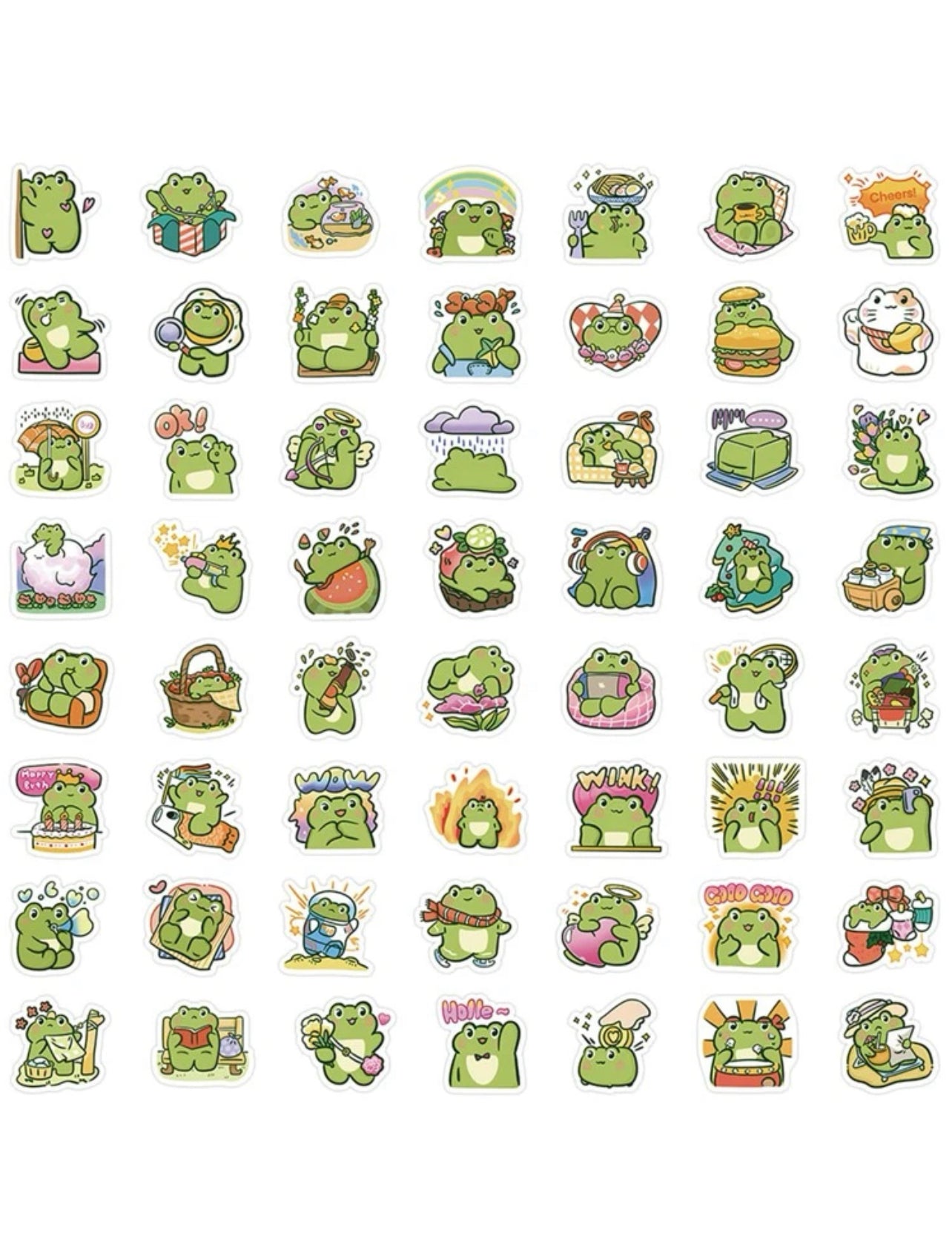 Cartoon Frog Stickers Mega Pack