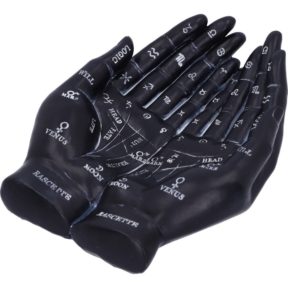 Palmist's Guide Black Chiromancy Hands Candle Holder