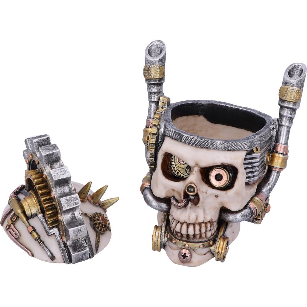Metal Head 15.5cm Skull Box