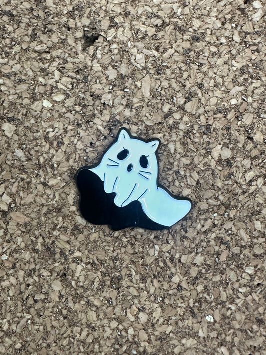Ghost Cat Pin Badge