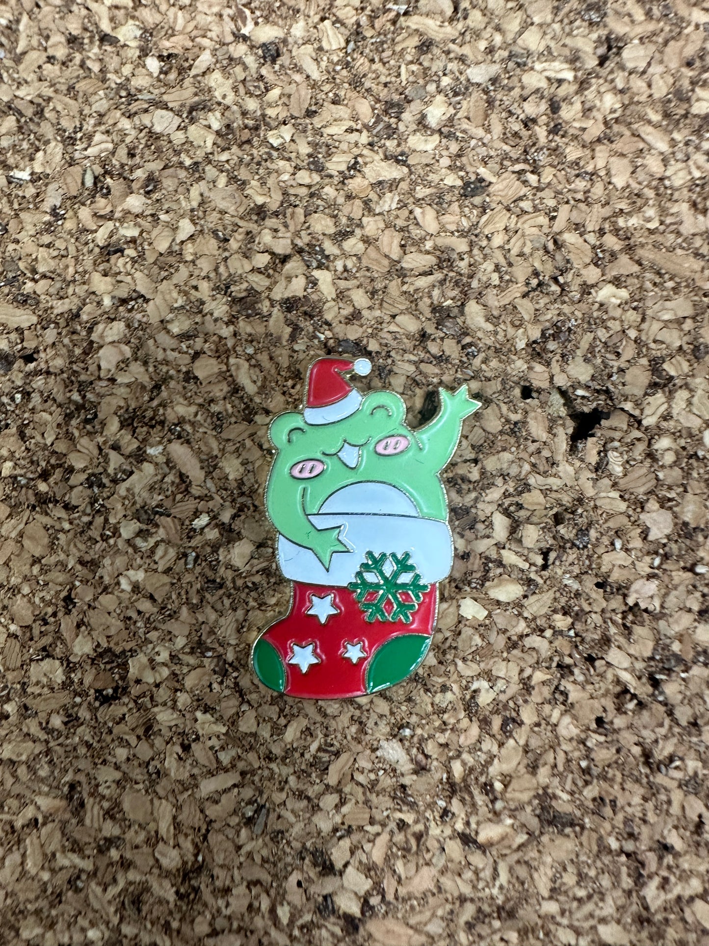 Christmas Frog Pin Badges